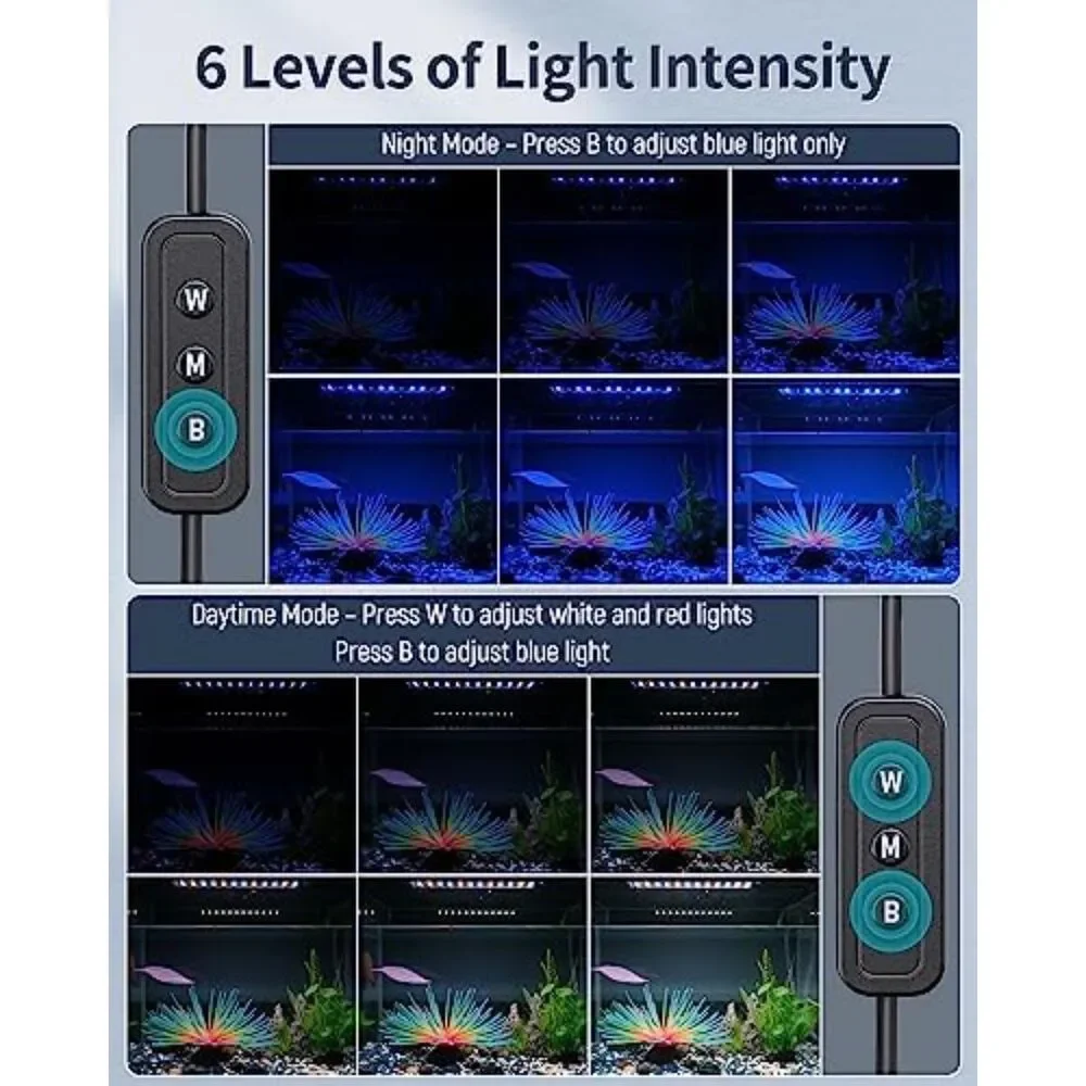 11W Aquarium LED Light for 12 to 18 Inch Fish Tanks Extendable Fish Tank Light